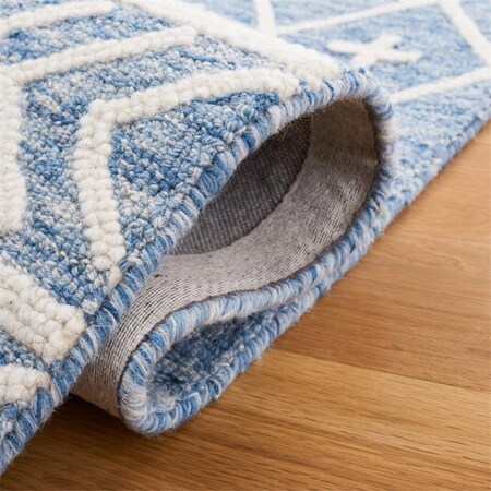 Safavieh 6 x 6 ft. Metro Hand Tufted Wool & Cotton Latex Round Area Rug; Blue & Ivory MET460M-6R